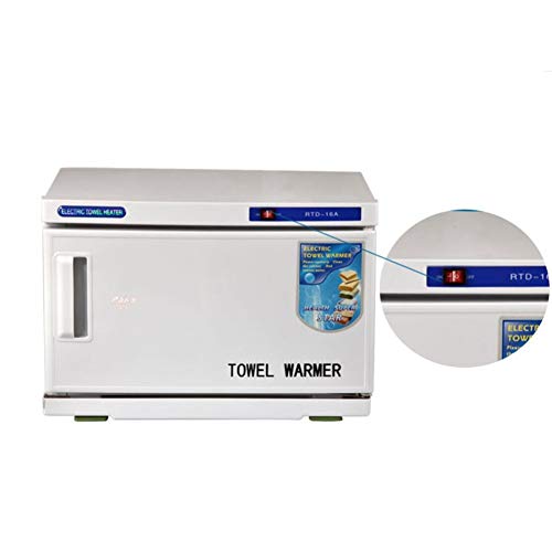 2 en 1 16L UV Esterilizador Toallas Toalla Calentador Ultravioleta Esterilizador Gabinete, Facial Piel Cuidado SPA Belleza Salón Desinfección Equipo, White