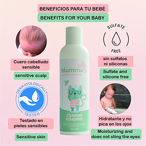 200 ml - Champu natural y ecológico para niños y bebés. aceite de albaricoque, aceite de calendula y manzanilla - Hidratación para el cabello