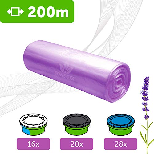 200m. ECO Recarga compatible Tommee Tippee TEC, Twist & Click, Simplee | compatible Angel para Contenedor de Pañales | equivalente 20 recambios | Fragancia lavanda Anti olor +