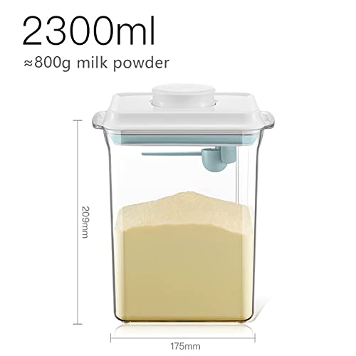 2.3L Caja Portátil de Leche en Polvo,Sellado Caja Transparente Leche en Polvo, Caja de Almacenamiento de Leche en Polvo, Para Almacenar Leche En Polvo, Frutas y Alimentos Para Bebés