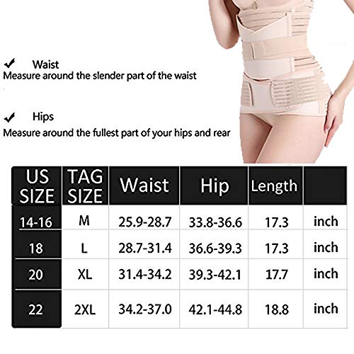 3 en 1 Apoyo posparto Recuperación del Vientre Cintura/Pelvis Corte del Cuerpo Faja Postnatal Shapewear (XL)