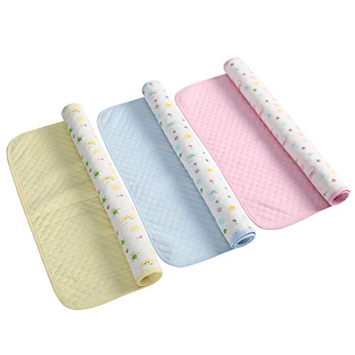 3 piezas de alfombrilla de cambio impermeable para bebés, almohadillas para cambiar pañales lavables para niños, sábana portátil para pañales (M (50 * 70 cm))