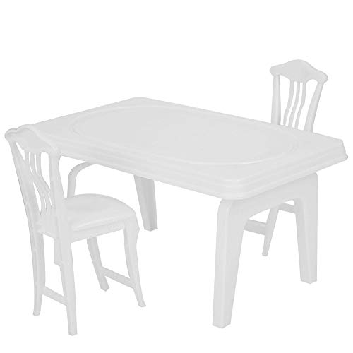 3 Unids Chica Juego Casa Silla de Mesa, Muñecas Lindas Accesorios Mesa de Cena y Sillas para Doll Miniatura Simulación Muebles Juego de Juego