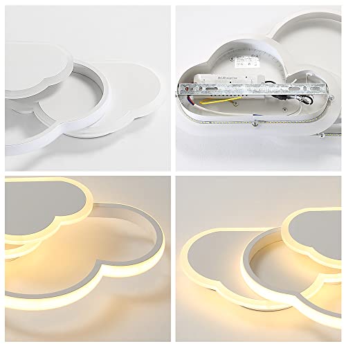 32W Moderna Lámpara de Techo Led Regulable, Blanco Diseño Acrílico Creativo Plafones Led Techo, 3000-6500K, Lampara de Techo con Control Remoto para Sala de Estar, Dormitorio, Cocina, Pasillo