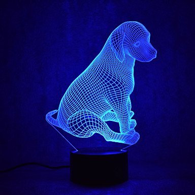 3D Ilusión Optica Perro Luz Nocturna 7/16 Colores Cambio de Control Remoto USB de Suministro de Energía LED Lámpara de Mesa Lámpara Regalo de Cumpleaños Navidad