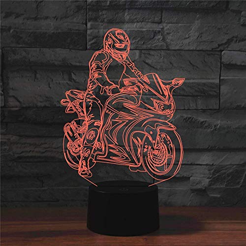 3D Moto ilusión Lámpara Luz Nocturna 7/16 Colores Cambiantes Control Remoto USB de Suministro de Energía Juguetes Decoración Regalo de Cumpleaños Navidad