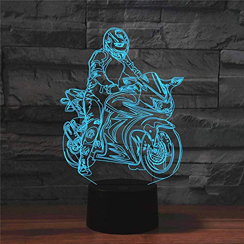 3D Moto ilusión Lámpara Luz Nocturna 7/16 Colores Cambiantes Control Remoto USB de Suministro de Energía Juguetes Decoración Regalo de Cumpleaños Navidad