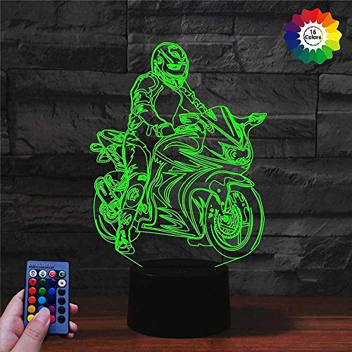 3D Moto ilusión Lámpara Luz Nocturna 7/16 Colores Cambiantes Control Remoto USB de Suministro de Energía Juguetes Decoración Regalo de Cumpleaños Navidad