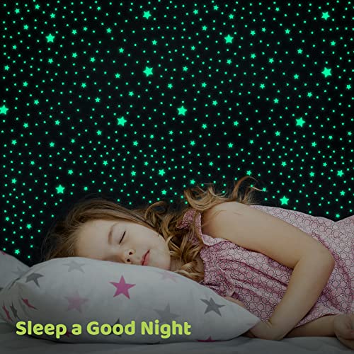 521 estrellas que brillan en la oscuridad, luminosos Pegatinas de Estrellas para techo y pared, Estrellas fluorescentes pegatinas para decoración de dormitorio de niñas, niños y niños