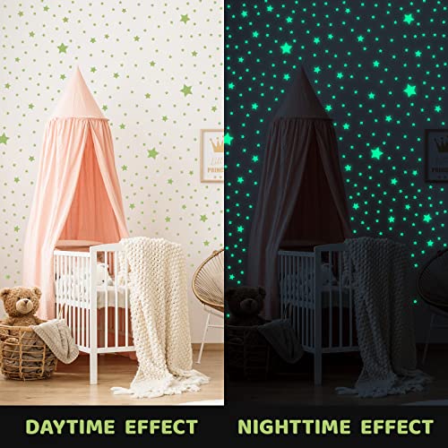 521 estrellas que brillan en la oscuridad, luminosos Pegatinas de Estrellas para techo y pared, Estrellas fluorescentes pegatinas para decoración de dormitorio de niñas, niños y niños