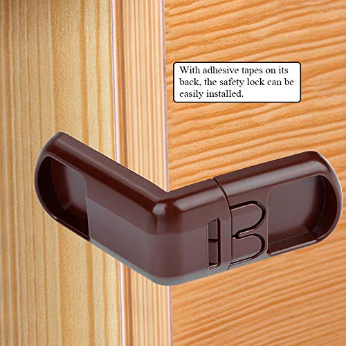 5Pcs Baby Safety Lock Adhesive Cabinet Locks Seguridad infantil para cajones y armarios Baby Proof(marrón)