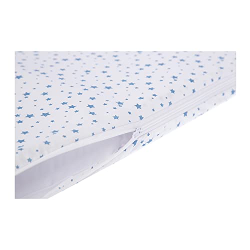 Acomoda Textil - Colchón Minicuna 80x50x5 cm. Colchón para Bebé Impermeable y Transpirable, Funda Desenfundable y Lavable 100% Algodón. (Minicuna 80x50x5 cm, Azul)