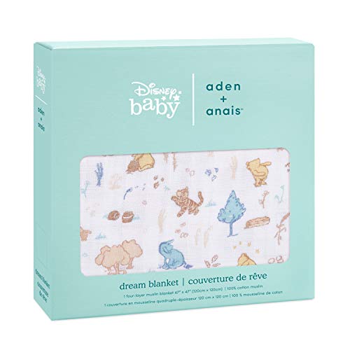 aden + anais Disney Baby Dream - Manta de muselina para bebé, ideal para niños recién nacidos y cuna