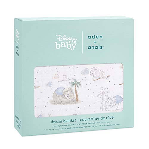 aden + anais Manta Dream 100% algodón muselina Disney Baby - My Darling Dumbo (120 x 120 cm)