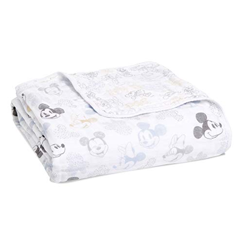 aden + anais Manta Dream Blanket 100% algodón muselina Disney Baby – Mickey Mouse + Minnie Mouse (120 x 120 cm)