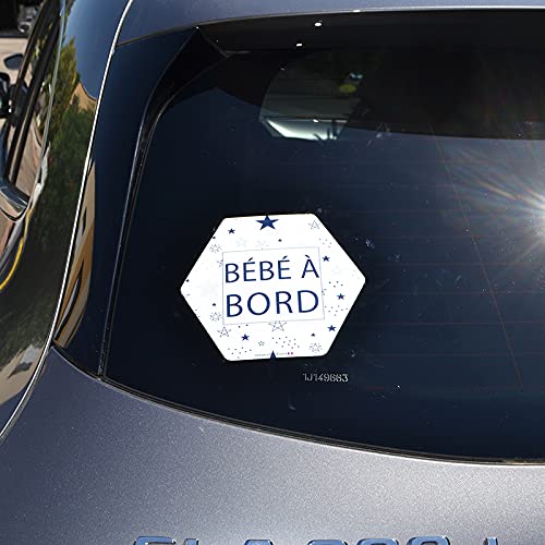 Adhesivo para coche de bebé a bordo, fabricado en Francia, diseño de estrellas, resina natural