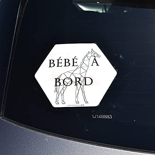 Adhesivo para coche de bebé a bordo, fabricado en Francia, diseño de jirafa, resina natural