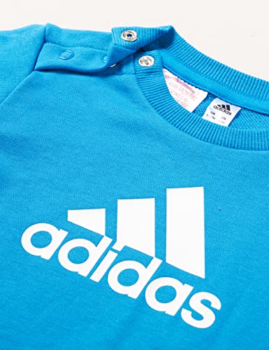 adidas I BOS Jog FT Set, Unisex Baby, Top:Bright Blue/White Bottom:Shadow Navy S22/WHITE, 912M