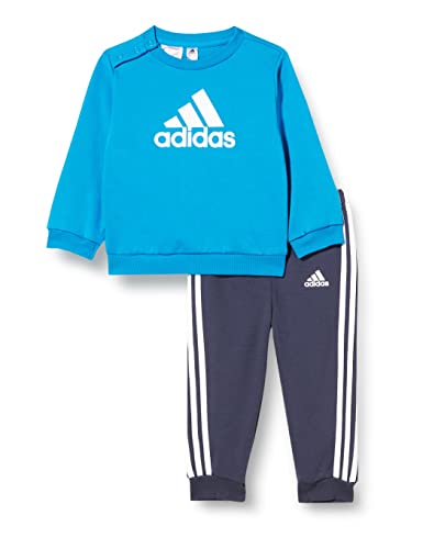 adidas I BOS Jog FT Set, Unisex Baby, Top:Bright Blue/White Bottom:Shadow Navy S22/WHITE, 912M