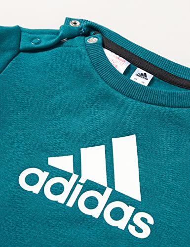 adidas I BOS Logo Jog Set, Unisex Baby, Top:Legacy Teal/White Bottom:/White, 1218