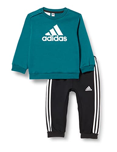 adidas I BOS Logo Jog Set, Unisex Baby, Top:Legacy Teal/White Bottom:/White, 1218