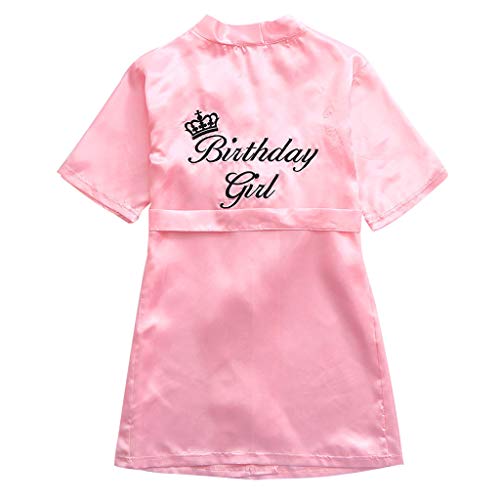 Albornoz Kimono de Satén de Seda para Niños Niñas Albornoces Cumpleaños Ropa de Dormir Unisex Pijamas Delgado Birthday Bata de baño