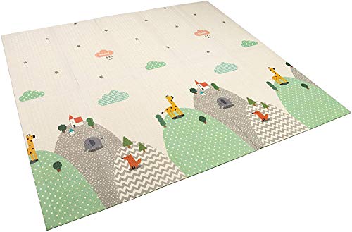 Alfombra infantil plegable Suelo para bebes acolchado 2 caras, impermeable y lavable 180 cm x 160 cm (Modelo 1)