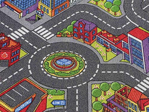 Alfombra Infatil GRAND CIUDAD 95cm x 200cm, Alfombra Coches Circuito | Alfombra Carretera Infantil de Juegos