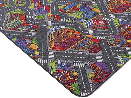 Alfombra Infatil GRAND CIUDAD 95cm x 200cm, Alfombra Coches Circuito | Alfombra Carretera Infantil de Juegos