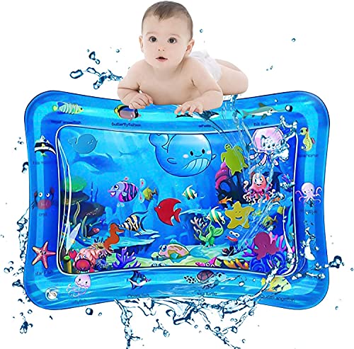 Alfombra Inflable con Agua, JunD Tapete de Agua para Bebés, Tapete de PVC a Prueba de Fugas para Bebés, Tummy Mat para Bebés, Juguetes para Bebés de 3 + meses, Regalo para Bebés