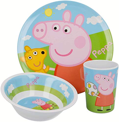 ALMACENESADAN 2630; vajilla Reutilizable Peppa Pig; Compuesto por Vaso; Plato y Cuenco; No BPA