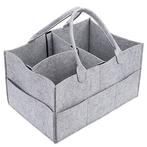 ALUYF Cesta para Pañales Portátil Organizador de Pañales para Bebés Bolsa de Almacenamiento de Pañal para Pañales Toallitas Húmedas Cesta de Regalo para Baby Showe