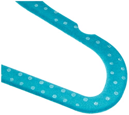 Amazon Basics - Perchas infantiles de terciopelo - Paquete de 30, Azul (lunares)