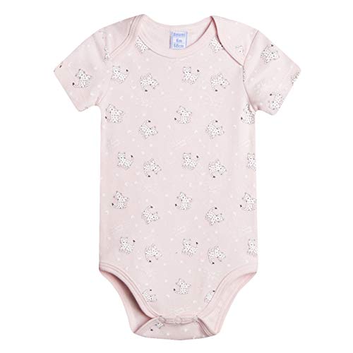 Amomí Body Bebé Niña Manga Corta Pack de 6 Pcs 9 Meses 100% Algodón (9 Meses, Leopardo+Lazo)