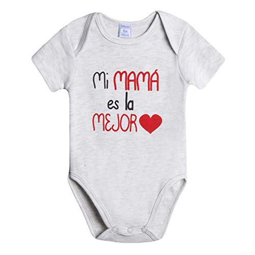 Amomí Body de Manga Corta Bebe - Ragalos Originales para Padres Primerizos Pack 2 Pcs Algodón 100% (3 Meses, Mamá)