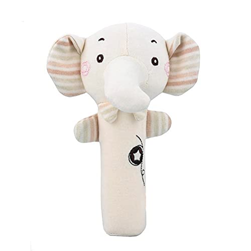 Anguxer 2 Piezas Sonajero de Juguete, Sonajero Peluche para bebé, Sonajero con campana, un Muñeca de Peluche apto para bebés mayores de 3 meses