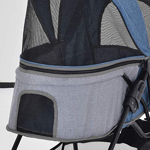 Ann-Pet stroller Carrito para Perros Cochecito para Mascotas, Multifunción Tres Ruedas Perrito Gato Mascota Carrito Viaje Mascotas Silla Paseo Frenos Traseros Máximo, para Peso 2-20 Kg Mascota