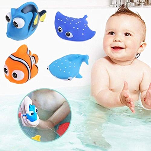 Anzmtos Juguetes de baño para niños Happy Underwater Story Water Spray Bath Baby Play Water Toys (4PCS)