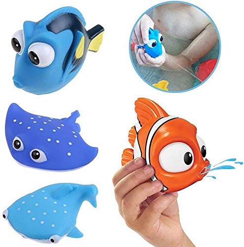 Anzmtos Juguetes de baño para niños Happy Underwater Story Water Spray Bath Baby Play Water Toys (4PCS)