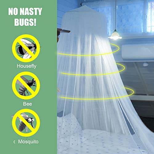 Aoresac Mosquitera Cama de 60 * 250 * 1200 cm, Mosquitera Cama con Material de Montaje, Blanco Mosquitera, Fácil Instalación,Ligera y Transpirable para Camas Individuales o King, Hamacas, Cunas