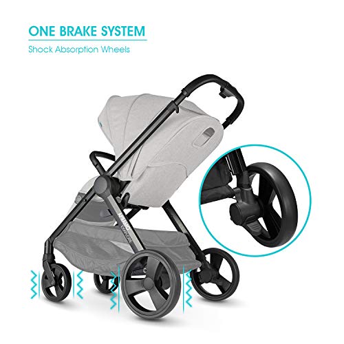 APRAMO EXXPLORE Bebé Silla de Paseo Reversible Infantil Multifuncional Carrito Plegable Compatible con Capazo y Bebé Silla de Coche (Negro)