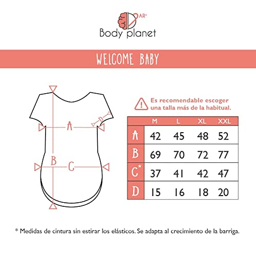 AR+ Body Planet, Welcome Baby, Camiseta Embarazada con Realidad Aumentada(XL)