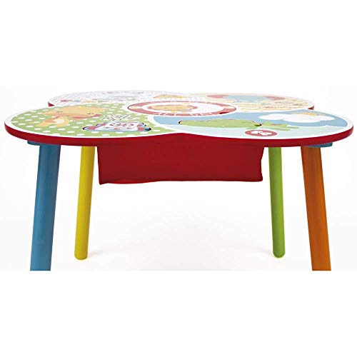 ARDITEX FP10000 Set de Mesa (60x60x44cm) y Silla (27x27x52cm) de madera de MATTEL-Fisher-Price