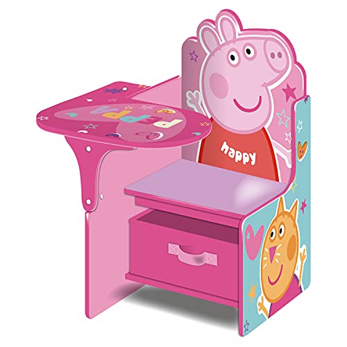 ARDITEX PP14164 Silla-Pupitre con contenedor Textil (52x60x50cm) de Madera de EONE-Peppa Pig