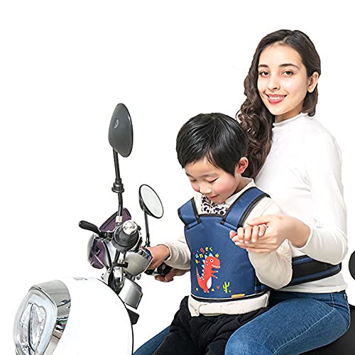 ArnéS NiñOs para Moto Material Transpirable Moto De Nieve CinturóN De Seguridad para NiñOs Arnes para Bebes Bicicleta EléCtrica Motocicleta Scooter Deep Blue,120