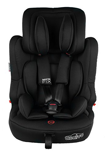 Asalvo Master Fix 15181 Silla de Coche, Grupo 1/2/3, de 9 a 36 Kilos, Negro