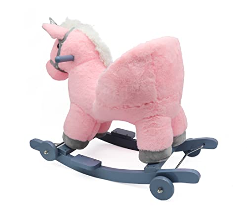 ATAA Toys Balancín Caballo Convertible 2 en 1 - Rosa - Caballito balancín y correpasillos Unicornio de Peluche Infantil