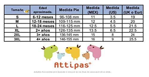 Attipas-Calzado Primeros Pasos-Modelo Kings & Queens (21 EU, Verde)