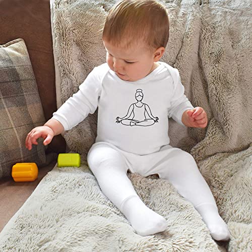 Azeeda 3-6 Meses 'Postura de Yoga' Bebé Peleles para Dormir/Pijama (SS00008684)