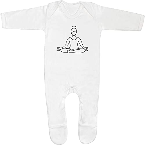 Azeeda 3-6 Meses 'Postura de Yoga' Bebé Peleles para Dormir/Pijama (SS00008684)